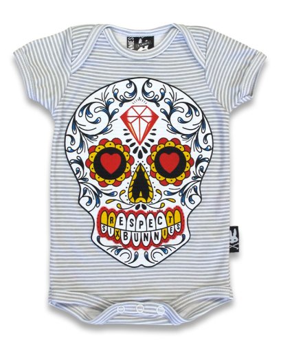 Six Bunnies SUGAR SKULL Baby Strampler